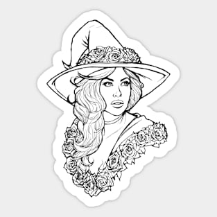 Rose Witch (White Cutout) Sticker